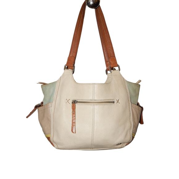 The Sak Leather Shoulder Handbag Color Block - Picture 6 of 12